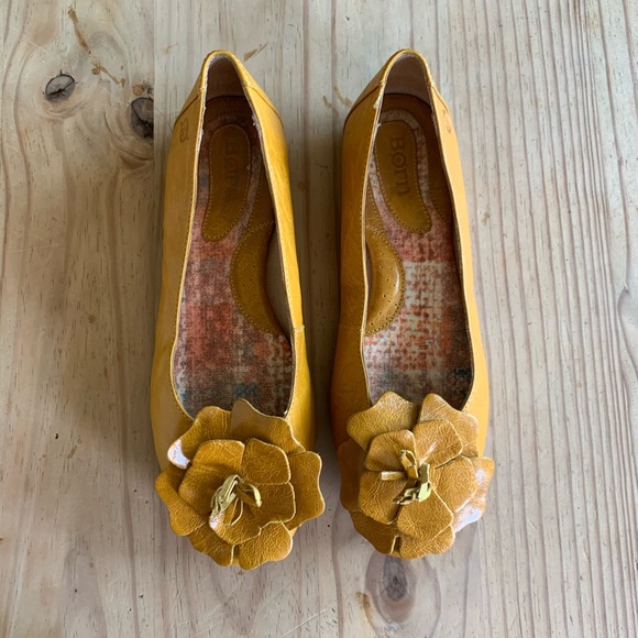 mustard yellow ballet flats